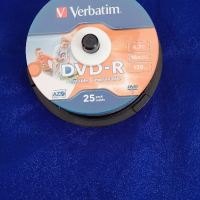 21 бр. Verbatim DVD-R - 16x, 4.7 GB, 120 min , снимка 1 - Други - 36345307