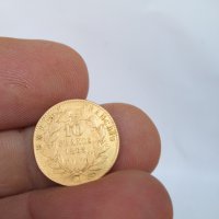 Френска златна монета 1865-та година , снимка 3 - Нумизматика и бонистика - 44261987