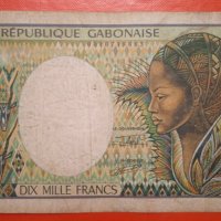 Банкнота 10000 франка Габон, снимка 1 - Нумизматика и бонистика - 42600541