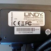 2-портов KVM суич,LINDY LNY-42342- VGA, USB 2.0, звук, вградени кабели, снимка 5 - Кабели и адаптери - 33862188