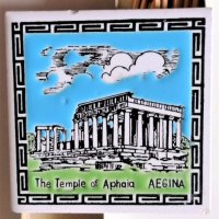 кибрит подложка порцелан ретро Temple of Aphaea Гърция остров Aigina, снимка 1 - Колекции - 34809147