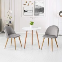 Сив стол / комплект от два трапезни стола / столове с мека седалка и облегалка МОДЕЛ 57, снимка 2 - Столове - 33460707