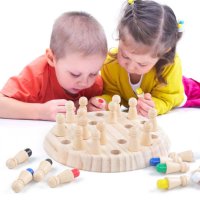 Детски дървен шах , снимка 5 - Образователни игри - 40702482