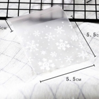 50 бр Коледни снежинки целофан опаковъчни пликчета торбички за дребни сладки ръчна изработка и др, снимка 3 - Други - 26658088