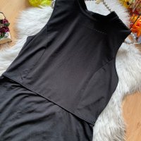 Черна рокля с полу поло, снимка 2 - Рокли - 41935010
