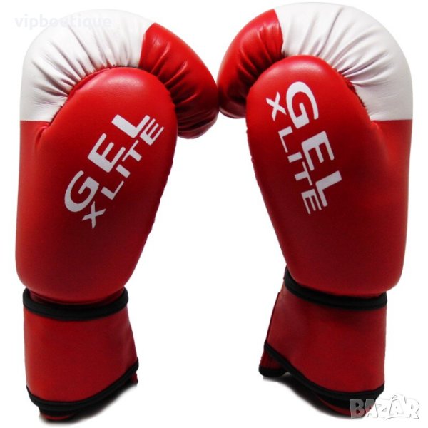 Боксови Ръкавици Gel X Lite Изк Кожа Червено с бяло, снимка 1