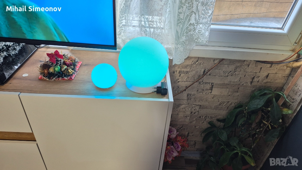 Кръгла RGBW LED лампа с 24-бутонно дистанционно управление, 16 цвята, 4 режима, за вътрешна употреба, снимка 1