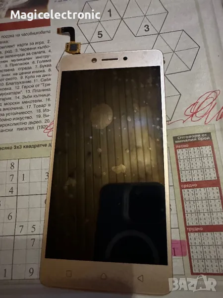 Дисплей + Tъч скрийн за Lenovo K6 Note / K53A48 / златен и черен/, снимка 1