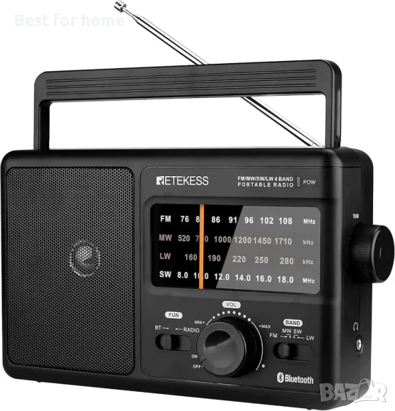 Retekess TR626 Преносимо AM FM радио с Bluetooth, снимка 1