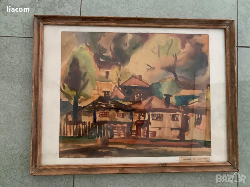 ХРИСТО КАБАКЧИЕВ акварел пейзаж, снимка 1