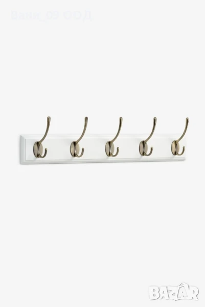Бяла стенна закачалка от МДФ и стомана, снимка 1
