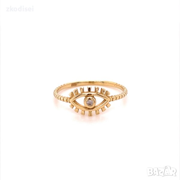 Златен дамски пръстен 1,27гр. размер:55 14кр. проба:585 модел:20067-2, снимка 1