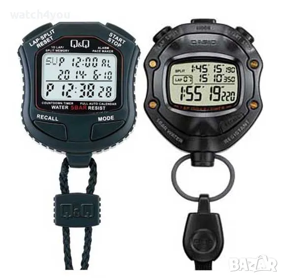 НОВ ХРОНОМЕТЪР CASIO И Q&Q. ПРОФЕСИОНАЛНИ СПОРТНИ ХРОНОМЕТРИ QQ HS45J КАСИО HS-80TW-1EF STOPWATCH, снимка 1