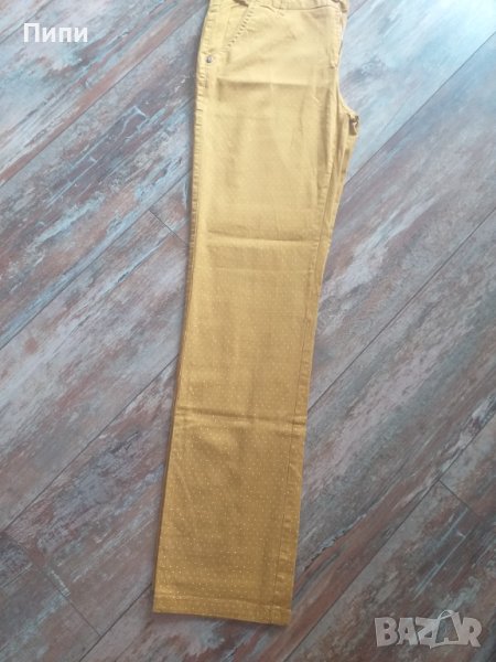 Спортен панталон,цвят горчица на ситни бели точици , снимка 1