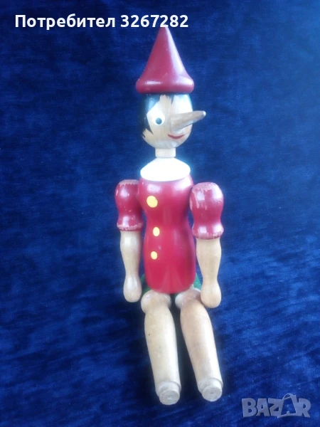 Палячо,Кукла,Пинокио,Дърво,Старинна, снимка 1