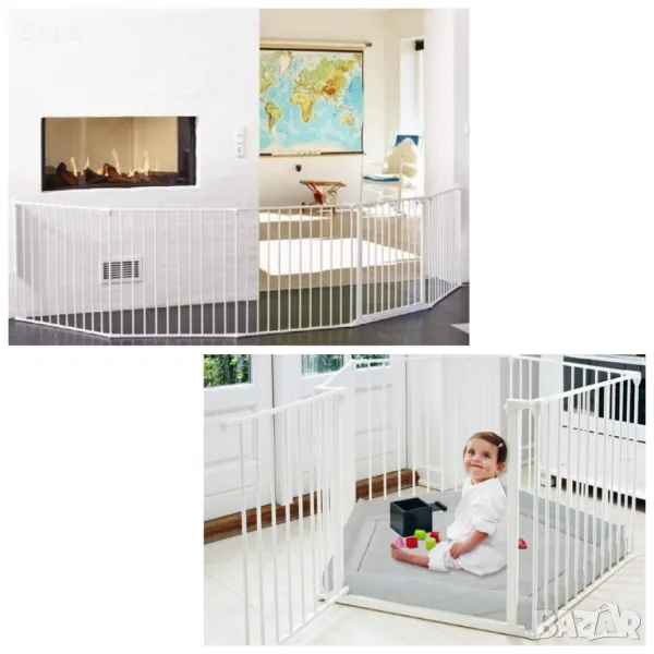 Предпазн преграда за деца за врати и стълбища от 90 до 360 см, снимка 1