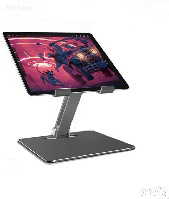 Настолна алуминиева стойка за таблет, лаптоп с единично рамо, снимка 1