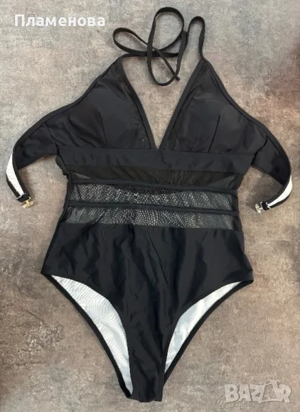 Цял бански костюм с прозрачни елементи - М , снимка 1