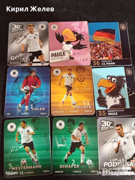 Колекционерски картички на футболисти ЛУКАС ПОДОЛСКИ,МАРИО ГЬОТЦЕ, МИХАЕЛ БАЛАК 51022, снимка 1