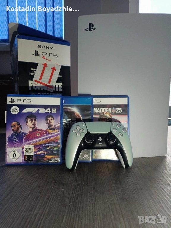 PlayStation 5 с 1 контролер и 3 игри , снимка 1