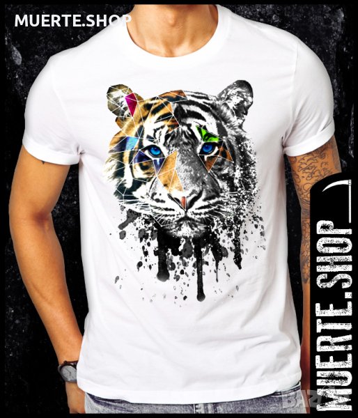 Тениска с щампа TIGER TRIANGLE, снимка 1