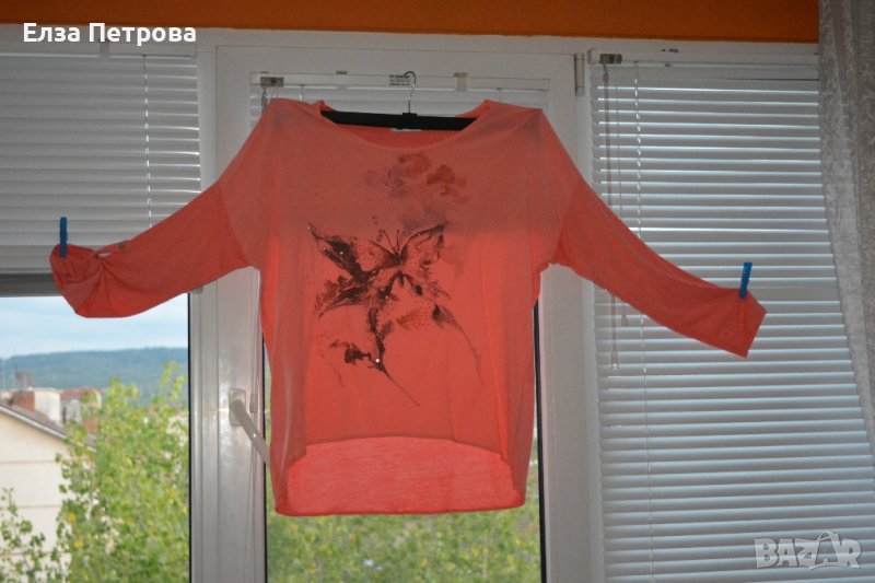 Пролетно - есенна блуза цвят корал, снимка 1