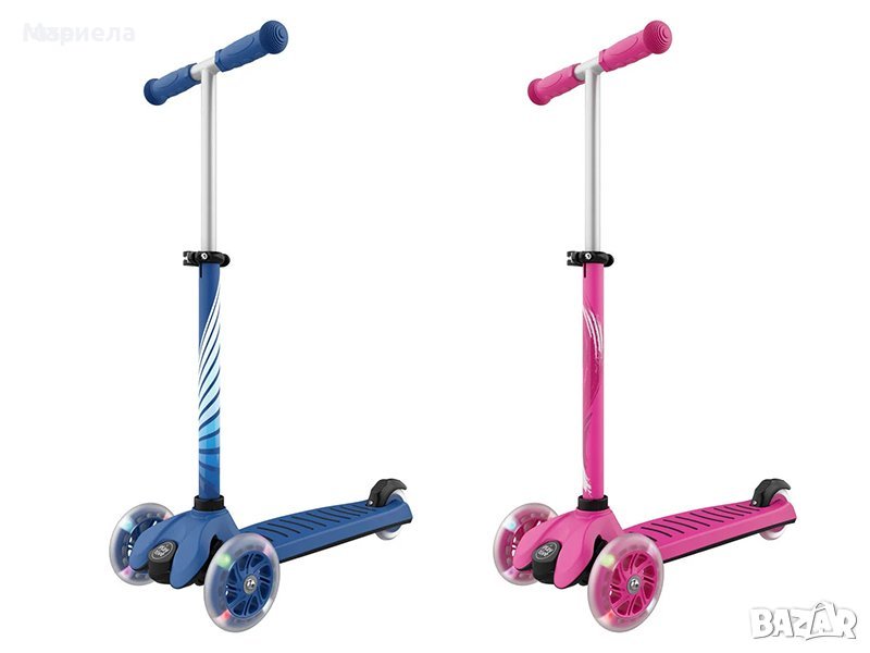 Тротинетка със светещи колела до 50кг розова или синя , Здрава Детска тротинетка, снимка 1