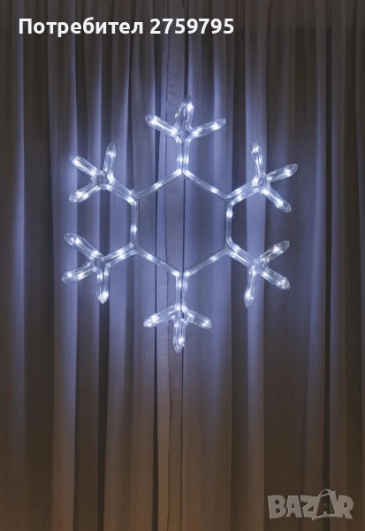 ТОП.новогодишни лампи, снежинка, бяла 40см x 34см 3 м. LED 171473MC ., снимка 1