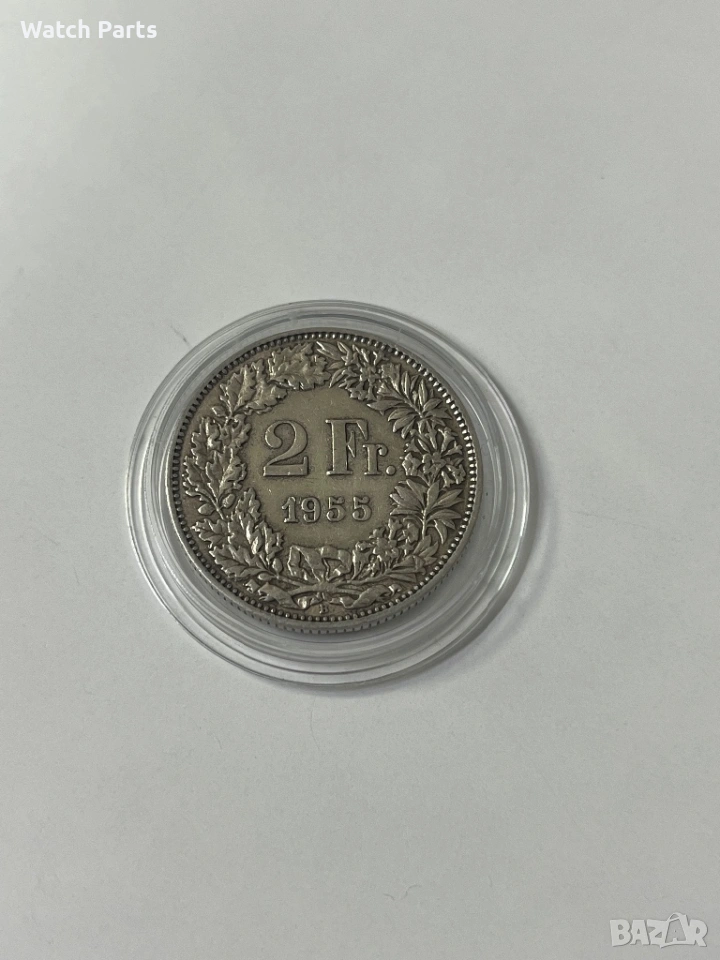 Сребърна монета 5 Fr. 1955, снимка 1