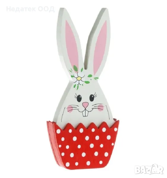 Великденска дървена декорация за маса, 8.5x2x18cm, снимка 1