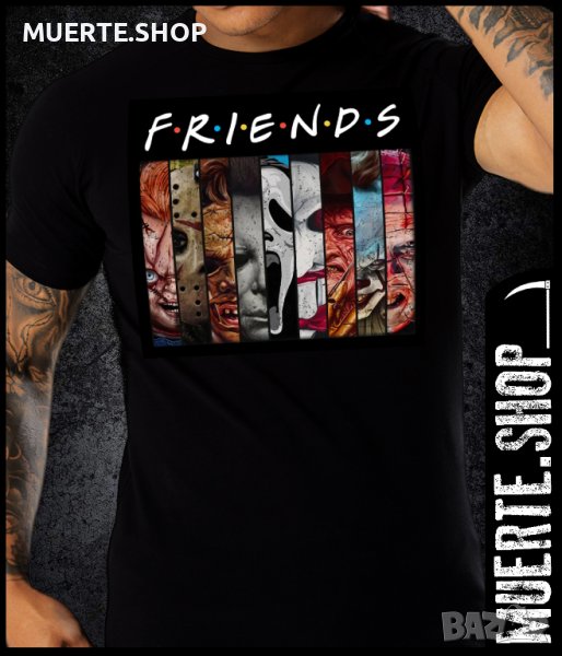 Тениска с щампа HORROR FRIENDS, снимка 1