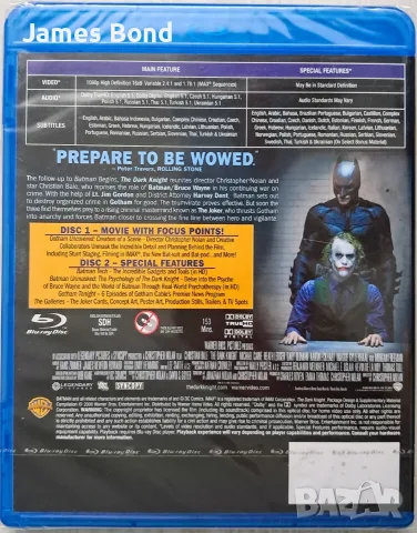 Блу Рей (Blu Ray) Черният рицар (The Dark Knight) 2 диска с БГ субтитри. Запечатан, снимка 2 - Blu-Ray филми - 21802034