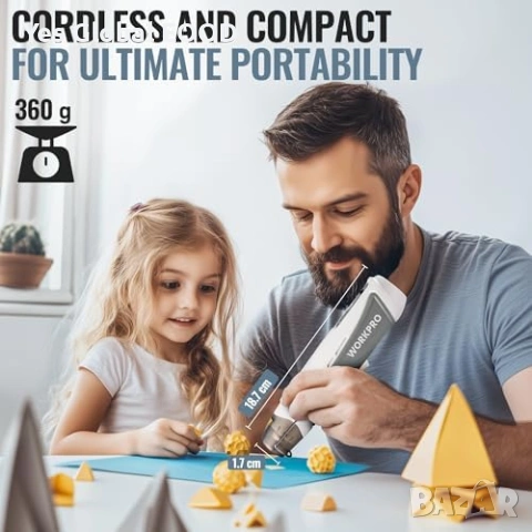 WORKPRO Мини пистолет за горещ въздух 7.2V, снимка 3 - Други инструменти - 53736087