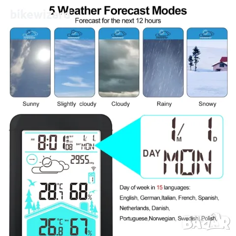  KETOTEK Безжична метеорологична станция  с външен сензор НОВО, снимка 2 - Друга електроника - 50133934