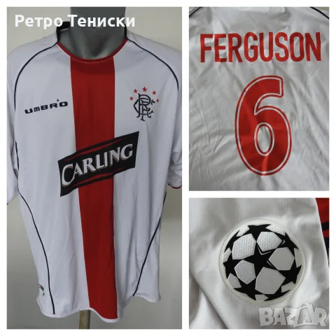 Тениска Rangers FERGUSON #6 Umbro — Мъже размер XL Бяло (сезон 2005)