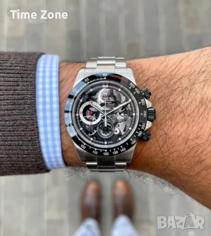 Rolex Cosmograph Daytona 40mm "La Barrichello" Steel Ceramic Bezel Skeleton Dial, снимка 8 - Мъжки - 48183433