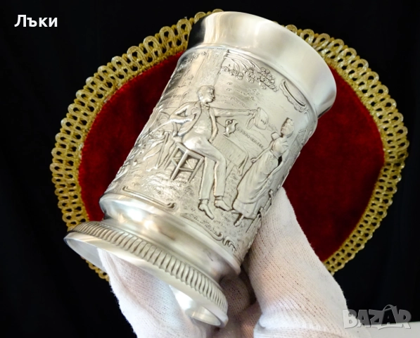 Чаша от калай 200 мл.,серия Lindenwirtin,любовна песен. , снимка 9 - Антикварни и старинни предмети - 51590859