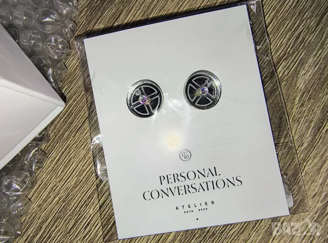 Обеци Personal Conversations - Jasmine - сини + подарък, снимка 4 - Обеци - 50060221