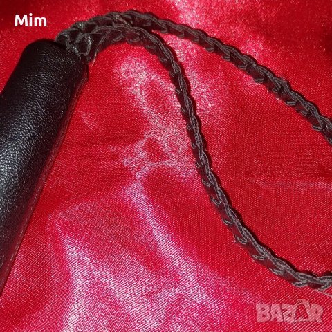 65 см Черен кожен изчистен камшик , снимка 5 - Други - 44456382