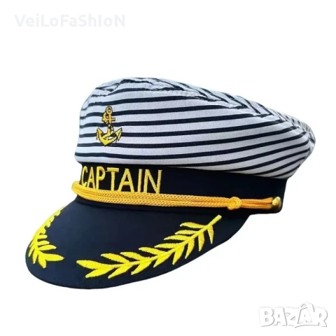 Нова капитанска шапка на райе Captain с Котва, снимка 7 - Шапки - 51030190