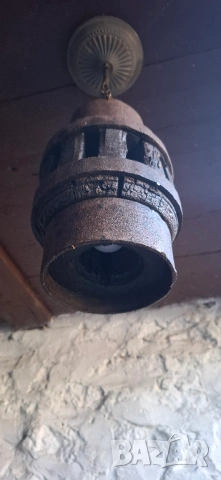 Висяща Лампа от Автентична Главина на Каруца, снимка 3 - Лампи за таван - 53772532