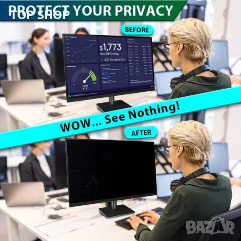 Екран за поверителност на компютъра STARY 21,5-инчов филтър за 16:9 широк екран, снимка 3 - Захранвания и кутии - 49500194