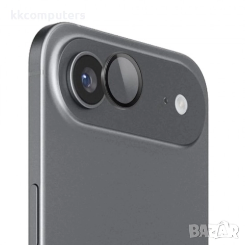 Стъклен протектор с метални рингове за задна камера MBX за Apple iPhone 17 Air, Черен