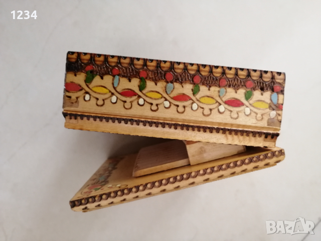 Дървена кутия табакера 11 х 11 h 4.5 см. , снимка 5 - Други стоки за дома - 36328679