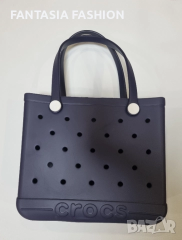 Плажна силиконова чанта Crocs Тъмно синя, снимка 2 - Чанти - 50926684
