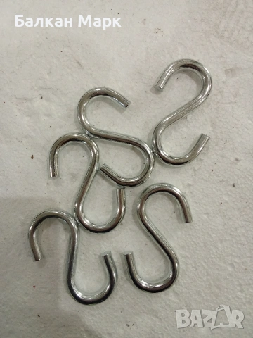Кука,Лот 5 бр. Метални S-куки (8х80 мм) 