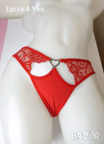 Shein XS/S дамски червени памучни полупрашки, снимка 6 - Бельо - 44789719