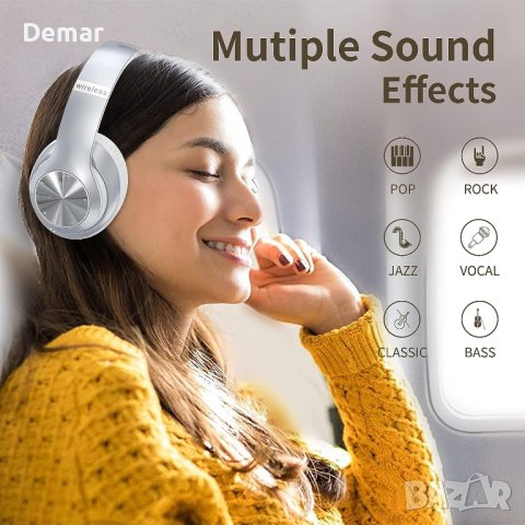 Bluetooth слушалки Over-Ear, снимка 6 - Слушалки за компютър - 41809798