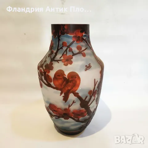 Френска арт нуво ваза в стила на Émile Gallé