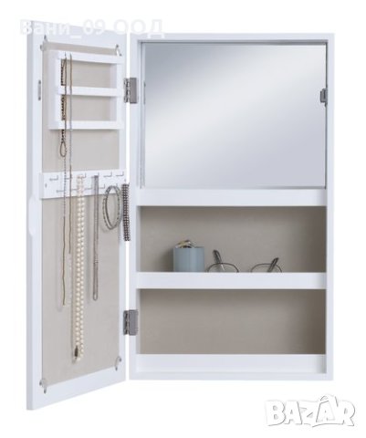  Стенен шкаф за бижута в бяло, снимка 3 - Шкафове - 42515045